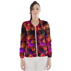 Squares Motif Geometric Pattern Women s Windbreaker