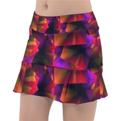 Squares Motif Geometric Pattern Classic Tennis Skirt by dflcprintsclothing