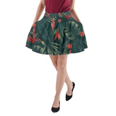 Tropical Flowers A-line Pocket Skirt by HWDesign