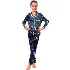 Bohemian Look  Kid s Satin Long Sleeve Pajamas Set