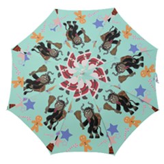 Green Krampus Christmas Straight Umbrellas by InPlainSightStyle