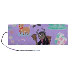 Purple Krampus Christmas Roll Up Canvas Pencil Holder (m) by InPlainSightStyle