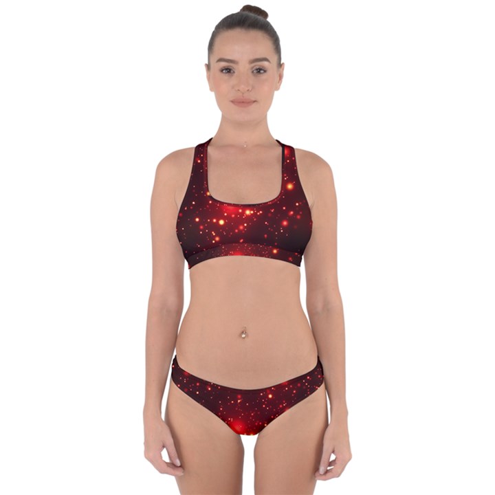 Firework-star-light-design Cross Back Hipster Bikini Set