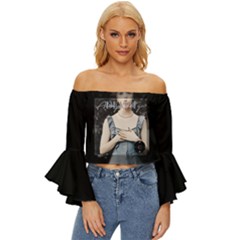 Death Always Finds You - Off Shoulder Flutter Bell Sleeve Top by CreatureFeature