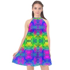 Color Me Happy Halter Neckline Chiffon Dress  by Thespacecampers