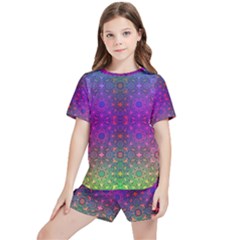 Stained Glass Vision Kids  Tee And Sports Shorts Set