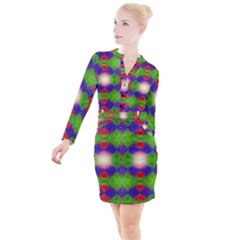 Helix Heaven Button Long Sleeve Dress