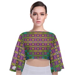 Unidentified  Flying Tie Back Butterfly Sleeve Chiffon Top