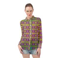 Unidentified  Flying Long Sleeve Chiffon Shirt