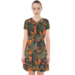 Orange Leaves Adorable In Chiffon Dress by HWDesign