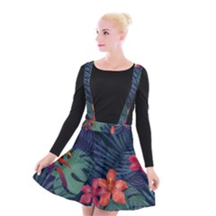 Colorful Flowers Suspender Skater Skirt by HWDesign