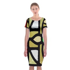 Abstract-0001 Classic Short Sleeve Midi Dress by nate14shop