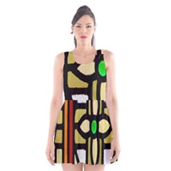 Abstract-0001 Scoop Neck Skater Dress