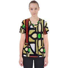 Abstract-0001 Women s V-neck Scrub Top by nate14shop