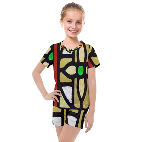 Abstract-0001 Kids  Mesh Tee And Shorts Set by nate14shop