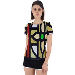 Abstract-0001 Back Cut Out Sport Tee by nate14shop