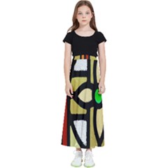 Abstract-0001 Kids  Flared Maxi Skirt