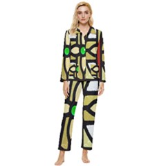 Abstract-0001 Womens  Long Sleeve Velvet Pocket Pajamas Set