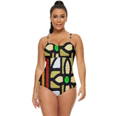 Abstract-0001 Retro Full Coverage Swimsuit by nate14shop