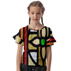 Abstract-0001 Kids  Cut Out Flutter Sleeves