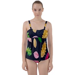 Autumn-b 002 Twist Front Tankini Set by nate14shop