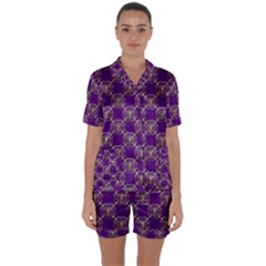 Background-b 005 Satin Short Sleeve Pajamas Set