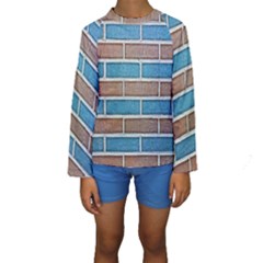 Brick-wall Kids  Long Sleeve Swimwear by nate14shop