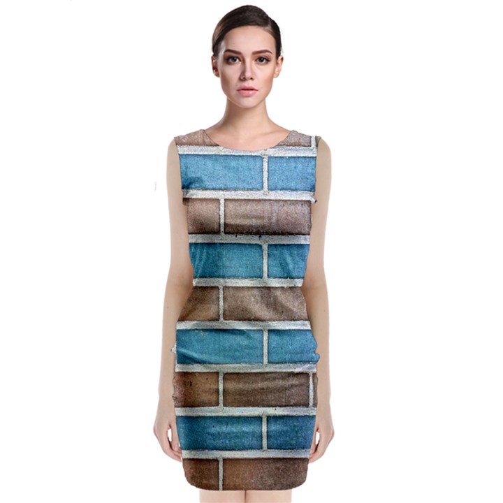 Brick-wall Sleeveless Velvet Midi Dress