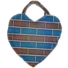 Brick-wall Giant Heart Shaped Tote by nate14shop