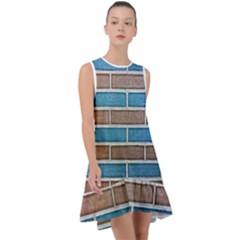 Brick-wall Frill Swing Dress by nate14shop