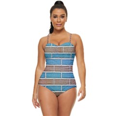 Brick-wall Retro Full Coverage Swimsuit by nate14shop