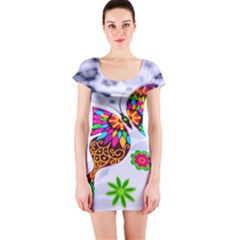 Butterfly-b 001 Short Sleeve Bodycon Dress by nate14shop