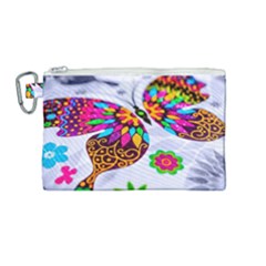 Butterfly-b 001 Canvas Cosmetic Bag (medium) by nate14shop