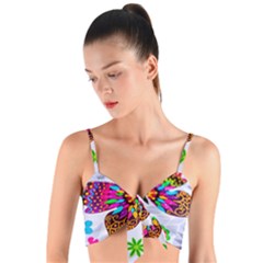 Butterfly-b 001 Woven Tie Front Bralet by nate14shop