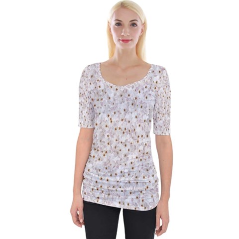 Cherry-blossoms Wide Neckline Tee by nate14shop