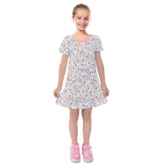 Cherry-blossoms Kids  Short Sleeve Velvet Dress by nate14shop