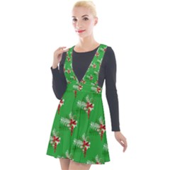 Christmas-b 002 Plunge Pinafore Velour Dress