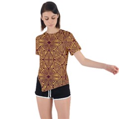 Abstract Pattern Geometric Backgrounds Asymmetrical Short Sleeve Sports Tee by Eskimos