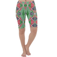 Abstract Pattern Geometric Backgrounds  Cropped Leggings  by Eskimos