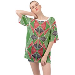 Abstract Pattern Geometric Backgrounds  Oversized Chiffon Top by Eskimos