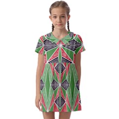 Abstract Pattern Geometric Backgrounds  Kids  Asymmetric Collar Dress by Eskimos