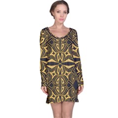 Abstract Pattern Geometric Backgrounds Long Sleeve Nightdress by Eskimos