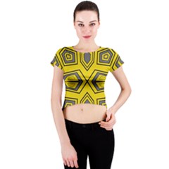 Abstract Pattern Geometric Backgrounds Crew Neck Crop Top by Eskimos