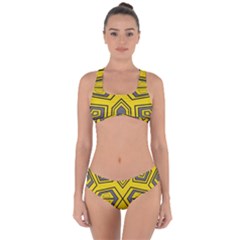 Abstract Pattern Geometric Backgrounds Criss Cross Bikini Set