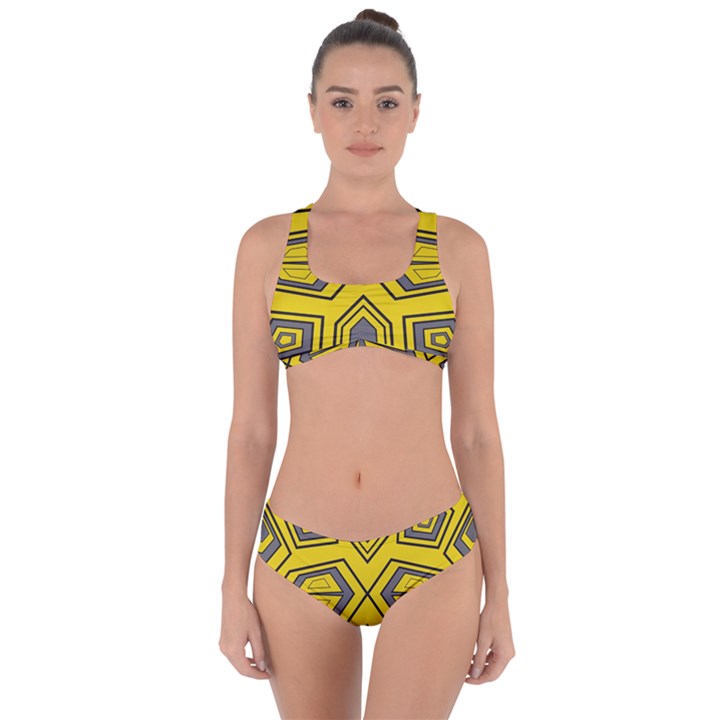 Abstract pattern geometric backgrounds Criss Cross Bikini Set