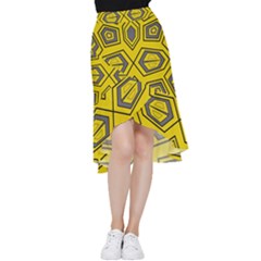 Abstract Pattern Geometric Backgrounds Frill Hi Low Chiffon Skirt by Eskimos