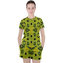 Abstract pattern geometric backgrounds  Women s Tee and Shorts Set