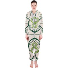 Folk Flowers Print Floral Pattern Ethnic Art Hooded Jumpsuit (ladies) by Eskimos