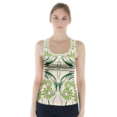 Folk Flowers Print Floral Pattern Ethnic Art Racer Back Sports Top by Eskimos