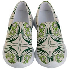 Folk Flowers Print Floral Pattern Ethnic Art Kids Lightweight Slip Ons by Eskimos